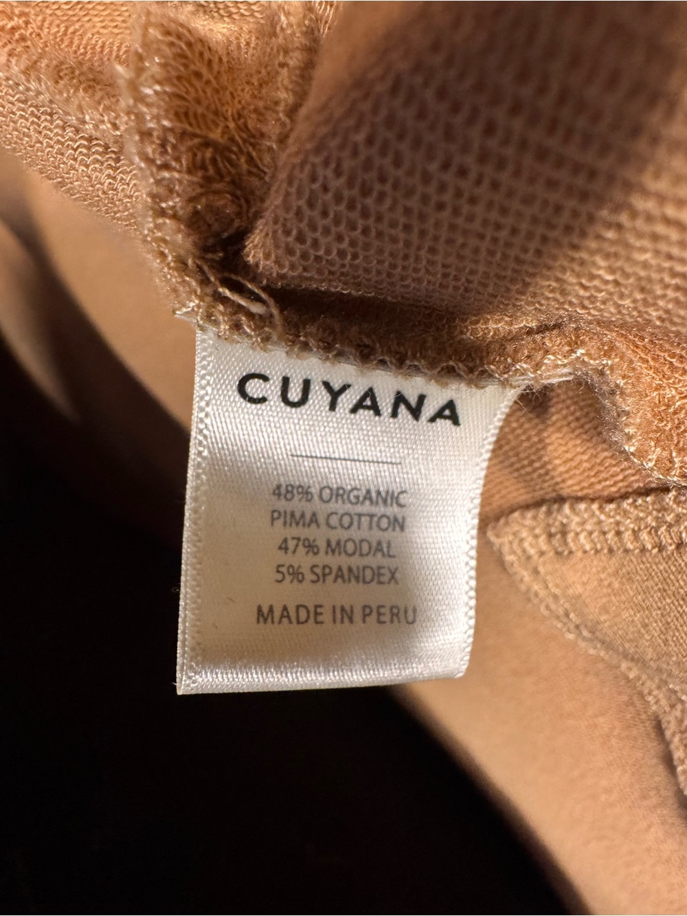 Cuyana Camel Organic Pima Cotton Long Open Front Cardigan - Picture 8 of 9